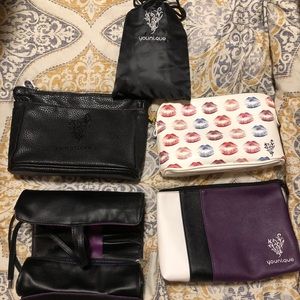 Makeup bag bundle- 4 bags one brush roll! NEW